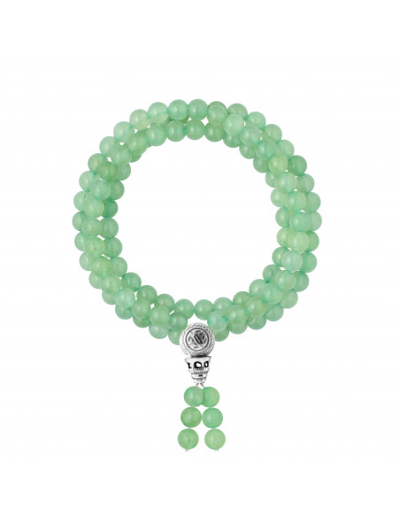 Bracelet Tibétain Triple Rang en Aventurine Verte - Fermoir Argent 925 - OYA