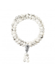 Bracelet Tibétain Triple Rang en Howlite Blanche Naturelle - Fermoir Argent 925 - OYA