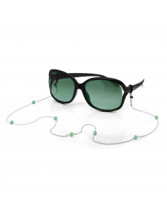 Chaîne de Lunettes, Porte Masque en Argent 925 et Aventurine Verte - ANALYSA