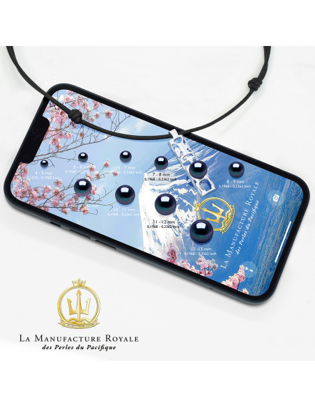 Collier TIKI Lien Cuir Noir et Perle de Culture Noire - Argent 925 - NARII