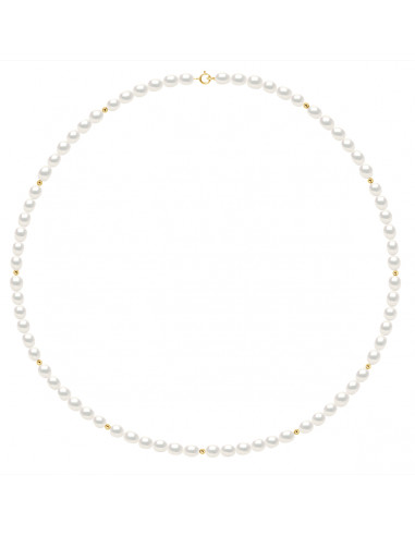 Collier Fermoir et Viroles Or en Perles de Culture Grain de Riz 4 mm - 3 Coloris - MADDY