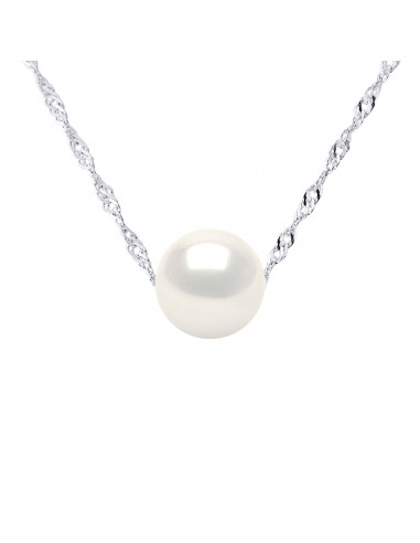 Collier Chaîne en Or et Perle de Culture Ronde 9 mm - ALICIA