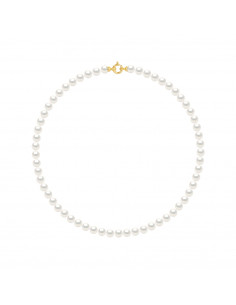 Collier Rang de Perles de Culture Rondes 6 mm avec Fermoir Prestige en Or 18 Carats - 5 Coloris - AMYA