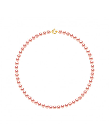 Collier Rang de Perles de Culture Rondes 6 mm avec Fermoir Prestige en Or 18 Carats - 5 Coloris - AMYA
