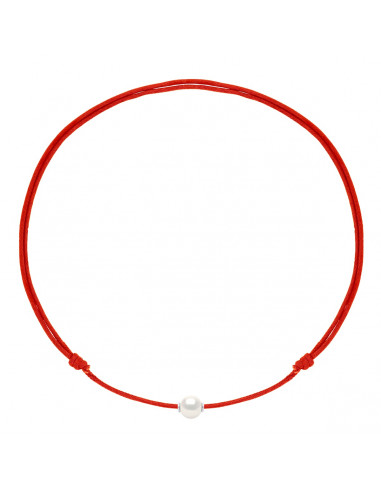 Collier Lien LUXE Coulissant Perle de Culture Blanche 9 mm - 9 Coloris de Cordon - ONA