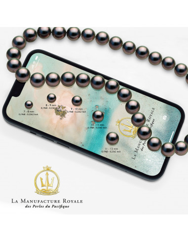Collier Chaîne en Or, Diamant et Perle de Tahiti Ronde 9 mm - NIRVANA