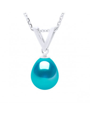 Pendentif Perle de Culture Poire 8 mm - 6 Coloris - Argent 925 - DONA