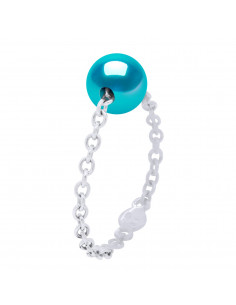 Bague Chaine Perle de Culture Ronde 7 mm en Argent 925 - 3 Coloris - LISA