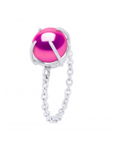 Bague Chaînage en Argent 925 et Perle de Culture 8 mm - 3 Coloris - EVORIA