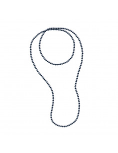 Sautoir Long de Perles Semi Rondes / Ovales de Culture 5 mm - 120 cm - EMMA
