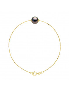 Prestige Bracelet Golden Chain and Tahitian Culture Bead 8 mm - Takuro
