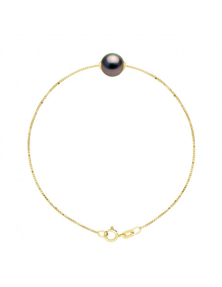 Bracelet Prestige Chaine en Or et Perle de Culture de Tahiti Ronde 8 mm - TAKURO