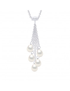 Collar de plata 925 con perlas de peras de 3 peras 6 mm - 3 colores - margo