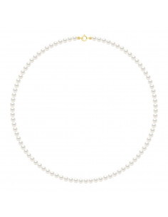 Clamp clasp yellow gold or white gold and round pearls 4 mm - 7 color - Veronika