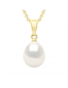 Pendentif en Or Blanc et Véritable Perle