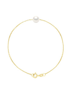 Bracelet Chaîne en Vermeil - Perle de Culture Ronde 7 mm - ROMY
