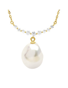 Genuine Silver Silver Necklace Pearl in Venetian Chain Pendant