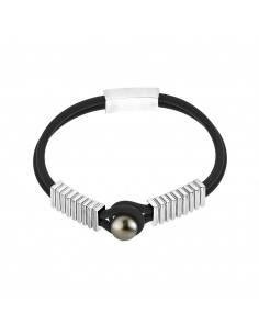 Bracelet Prestige Tahiti Néoprène Fermoir Perle