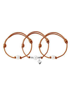 Conjunto de 3 pulseras - cuentas genuinas - Plata masiva - Hecho a mano