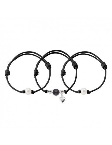 Conjunto de 3 pulseras - cuentas genuinas - Plata masiva - Hecho a mano