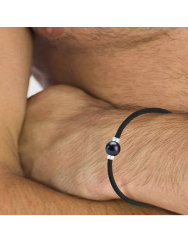 Bracelet Véritable Perle Fermoir et Viroles Argent massif