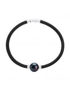 Bracelet Véritable Perle Fermoir et Viroles Argent massif