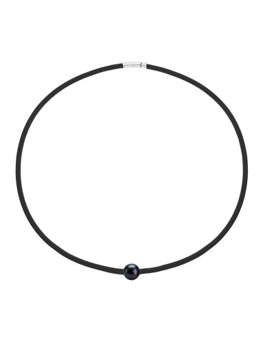 Collar de neopreno neopreno genuino y cierre de plata de plata