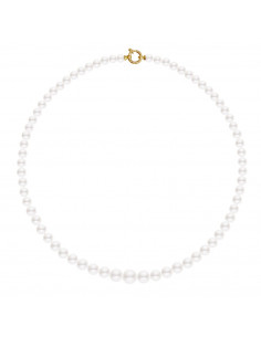 Collier Rang en Chute de Véritables Perles Blanches Fermoir Or