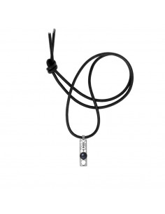 Collier TIKI Lien Cuir Noir et Perle de Culture Noire - Argent 925 - NARII