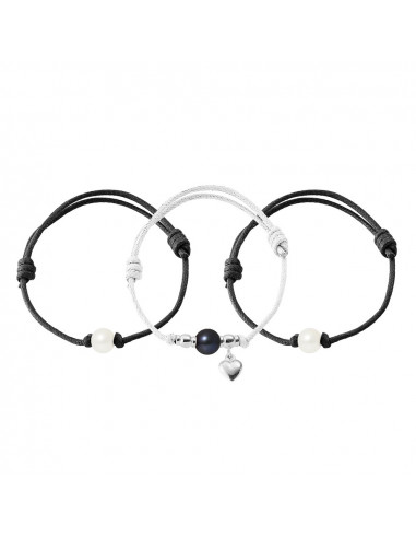 Conjunto de 3 pulseras - cuentas genuinas - Plata masiva - Hecho a mano