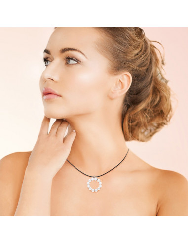 Collier Talisman - 12 Véritables Perles