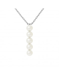 Collier Talisman de Véritables Perles et Argent Massif