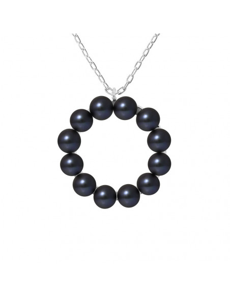 Collier Pendentif 12 Perles de Culture - 3 Coloris - Argent 925 - ZIA