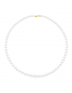 Collier Rang en Chute de Véritables Perles Noires Fermoir Or