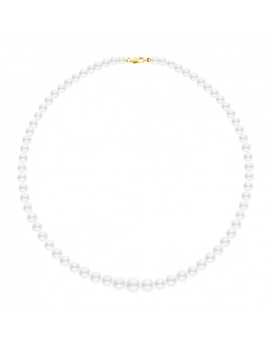Collier Rang en Chute de Véritables Perles Noires Fermoir Or
