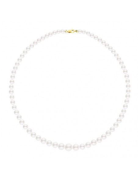 Collier Rang en Chute de Véritables Perles Noires Fermoir Or