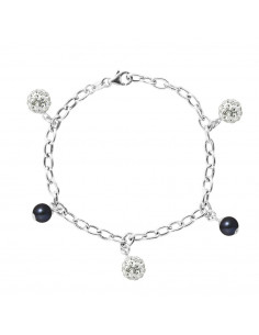 Bracelet Argent Massif et Véritable Perle Blanche