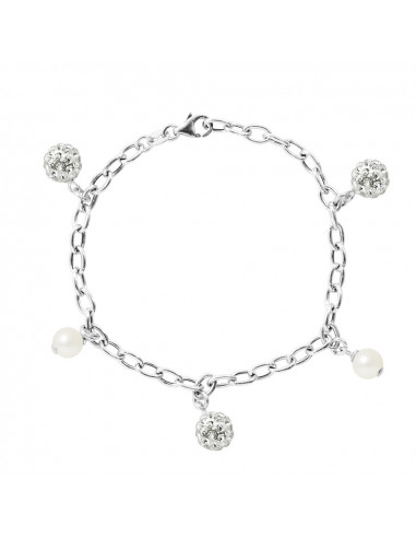 Bracelet Argent Massif et Véritable Perle Blanche