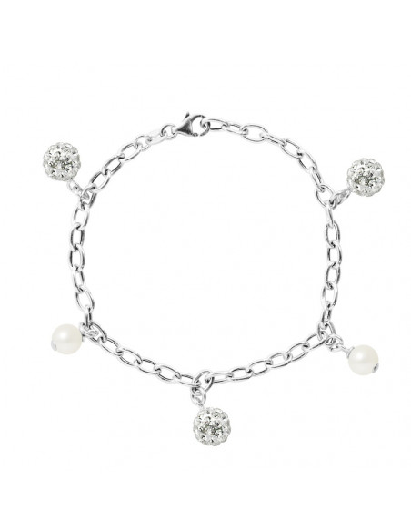 Bracelet Argent Massif et Véritable Perle Blanche