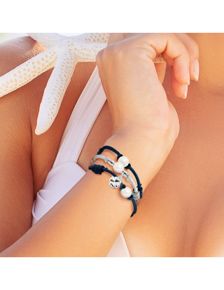 Set von 3 Armbändern - Echte Perlen - Massive Silber