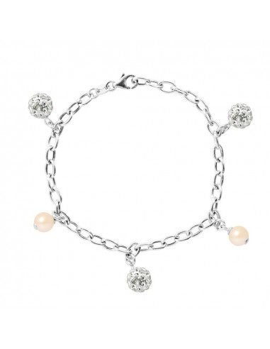 Bracelet Argent Massif et Véritable Perle Blanche