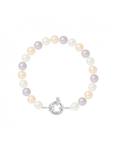 Bracelet Fermoir en Argent Massif et Rang Véritables Perles Noires