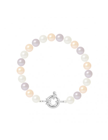Bracelet Fermoir en Argent Massif et Rang Véritables Perles Noires