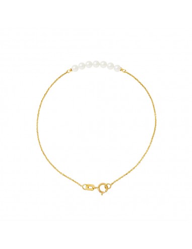 Bracelet en Or Jaune ou en Or Blanc - Perles de Culture 4 mm - 2 Coloris -