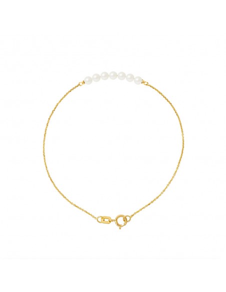 Bracelet en Or Jaune ou en Or Blanc - Perles de Culture 4 mm - 2 Coloris -