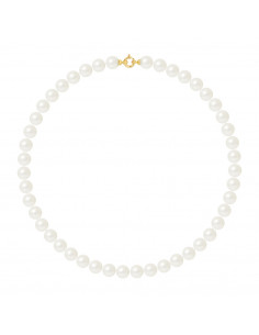 Gold Prestige Necklace Culture Pearl Rank 9 mm - 45 cm - 5 Colors - Antynia