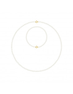 Golden Adornment - Necklace and Bracelet Rank of Culture Beads 3 mm - 5 Colors - Cecilia