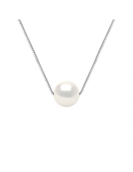 Collier Chaine en Or et Perle de Culture Ronde 8 mm - 3 Coloris - LILYA