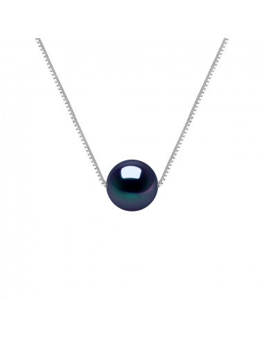 Collier Chaine en Or et Perle de Culture Ronde 8 mm - 3 Coloris - LILYA