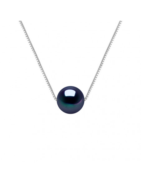Collier Chaine en Or et Perle de Culture Ronde 8 mm - 3 Coloris - LILYA